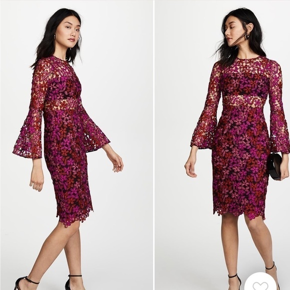 Shoshanna Dyer Dress in Fuchsia Multi Size 6 - Picture 3 of 12